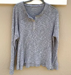 American Eagle Soft Grey Henley thumbnail 1