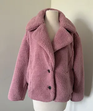 Free People Joplin Faux Fur Slouchy Jacket Contrast Detail Luxe Outerwear Sz S thumbnail 1