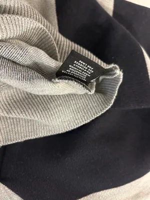 Men Crew Neck Sweater long sleeves striped Black & Gray sz XL brand new with tag thumbnail 5