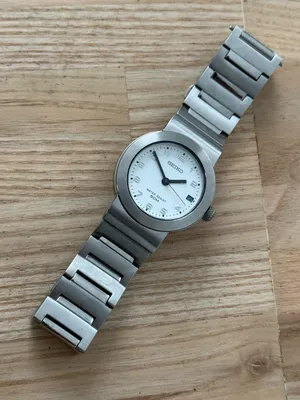 Seiko Very Rare Watch Stainless Steel Bracelet Case White Dial Date Window thumbnail 7