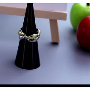 🆕 Yellow‎ Gold Wave Ring Gold Plated 925 Sterling Silver | Adjustable thumbnail 9