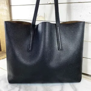Fendi Textured Leather Logo Shopping Tote & Detachable Pouch thumbnail 4