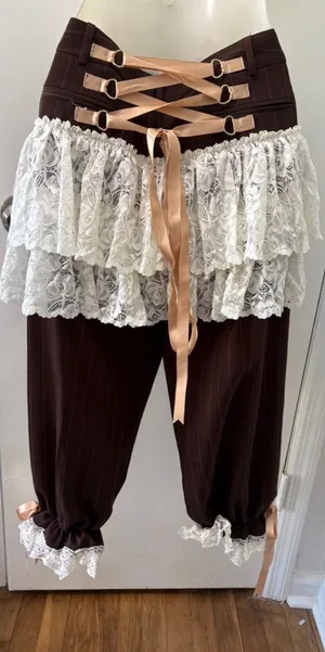 Steampunk corset pants Brown Size L thumbnail 1