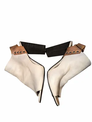 Free People Open-Toe Leather Mule Sandals in Cream Size 39 thumbnail 4