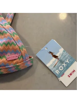NWT Roxy Wavy Stripe Bralette Bikini Top Small thumbnail 3