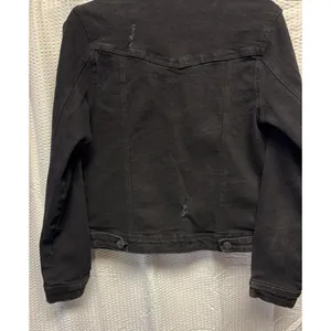 1511 Inc. Women's Distressed Size Medium Black Denim Trucker Pockets‎ thumbnail 10
