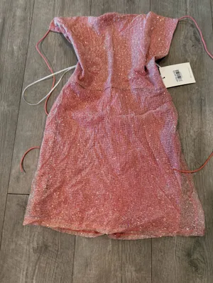 Hello Molly Glitter Pink Strapless Mini Dress thumbnail 5