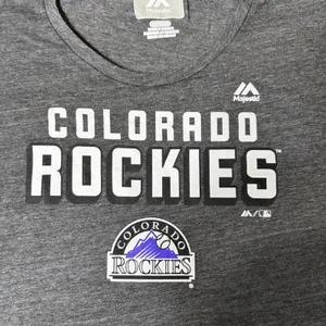 NEW Majestic Colorado Rockies MLB Womens XL Gray 3/4 Sleeve Graphic T-Shirt Soft thumbnail 3