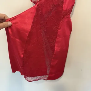Victoria's Secret Red Slip Dress With Lace Cutouts Size Large 1185 thumbnail 10