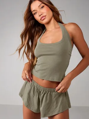 grey misguided halter set thumbnail 1