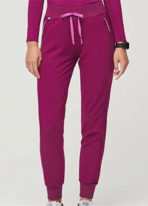 NWT Figs Cambridge Slim Jogger Scrub Pants - Dark Magenta slim Pettit XXS thumbnail 1