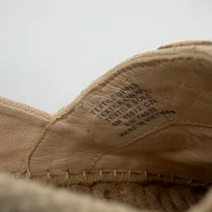 Tory Burch Poppy Espadrille Canvas Flats Beige White Logo 6M 41012 thumbnail 8