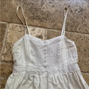 American Eagle White Babydoll Cotton Eyelet Mini Dress Y2K S 2000s thumbnail 3
