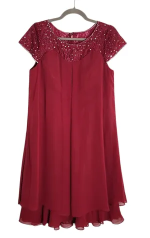 Azazie Wine Burgundy Tess Mother of the Bride Dress Size A10 Medium thumbnail 1