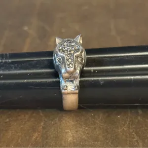 Sterling Silver  925 rhinestone jaguar ring thumbnail 7