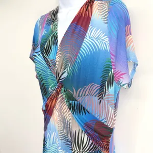 Soft Surroundings Maxi Dress Women‎ M Anya Tropical Twist Front V Neck thumbnail 3