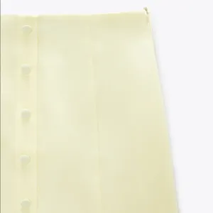 ZARA 🦙📦 linen blend mink skirt Medium Pale yellow thumbnail 5