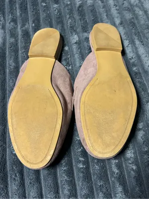 LOFT Mauve Suede Slip-On Mules with Gold Accent thumbnail 5