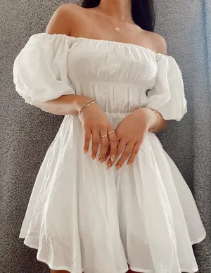 Hello Molly White Babydoll Dress thumbnail 1