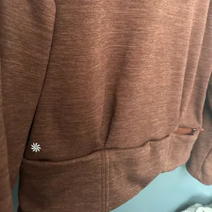 Athleta Brown Quarter-Zip cropped Sweatshirt thumbnail 6