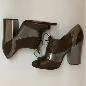 Daniblack open toed shoe booties size 8.5 A14‎ Brown thumbnail 2