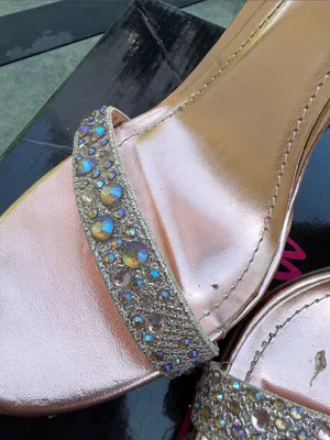 Anne Michelle Rhinestone Strappy High Heel Sandals in Rose Gold thumbnail 3