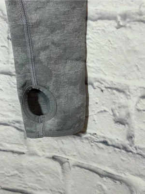 Gymshark Grey Cropped Long-Sleeve Top, Small thumbnail 5