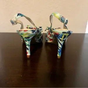 Kelly & Katie Floral Heels Open Toe with Bow Size 6 thumbnail 6