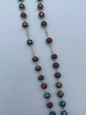 Rosary Red Multicolored Religious Catholic Prayers thumbnail 4