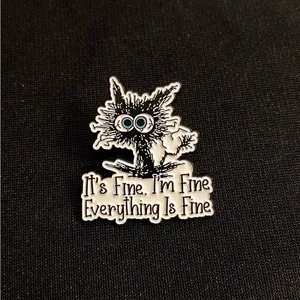 Frazzled Kitty Enamel Pin/Magnet | There are days like this 3FER thumbnail 1