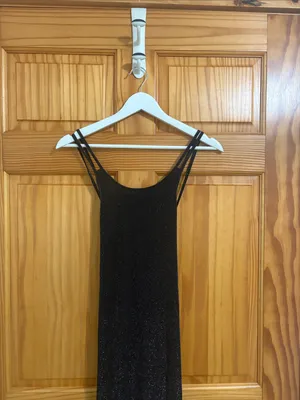 Maurices Vintage Y2k 90s Size 12 Black Glitter Open-Back Formal Prom Dress thumbnail 3