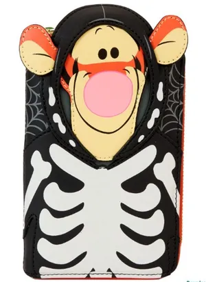Disney Loungefly Winnie The Pooh Skeleton Tigger Glow in the Dark Wallet NEW thumbnail 1