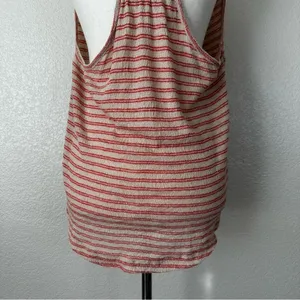 Free People Frida Floral Embroidered Striped Wrap Gauzy Knit Tank Top, Sz Medium thumbnail 8