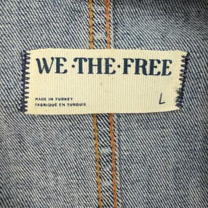 FP We The Free Jayde Flare Denim Jumpsuit Blue Zip Front Retro Romper Size L thumbnail 9