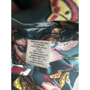 Ann Taylor LOFT Dress Womens 10T Tall Teal Green Floral Paisley Henley Shift thumbnail 7