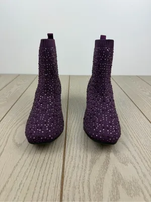 Kenneth Cole Reaction Women's Rida Stretch Jewel Dress Booties 7.5W Purple $109 thumbnail 2