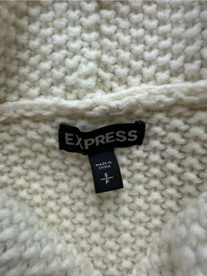 Express Cowl Neck Cable Knit Sweater Size Small - Cream thumbnail 6