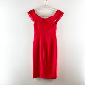Bardot Off The Shoulder Midi Bodycon Pencil Dress Red XS thumbnail 4