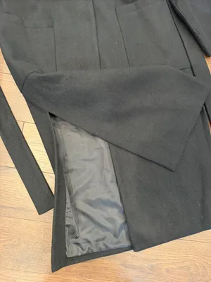 Fore Black Trench Coat in Black Size Medium - C11-678 thumbnail 6