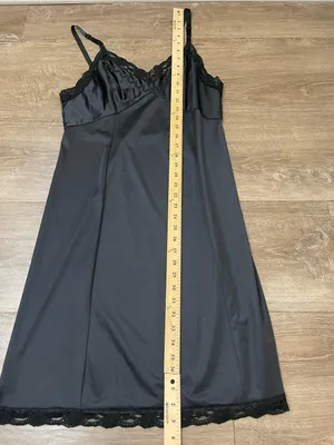 Sears Vintage Lace Slip Dress Size 38 Black Babydoll Elegant Whimsygoth Romantic thumbnail 10