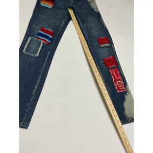 Free People Artisan De Luxe Patchwork Jeans 27 Serape Bandana Distressed Boho thumbnail 4