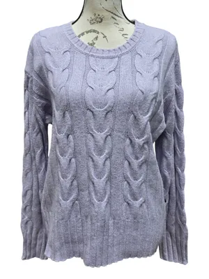 Banana Republic Womens Lavender Purple Cable Knit Crew Neck Sweater NLN02685 M‎ thumbnail 1
