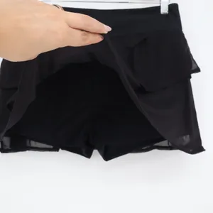 Black Tiered Ruffle Mesh Skort with Built-in Shorts Activewear Size L thumbnail 3