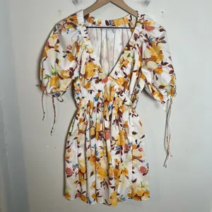 ABERCROMBIE- Poplin Puff Sleeve Mini Dress Floral Size S thumbnail 2