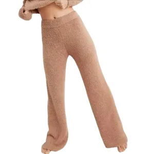NWT Aerie Cozy Sherpa Fleece‎ Flare Leg Pants in Dark Gray thumbnail 6