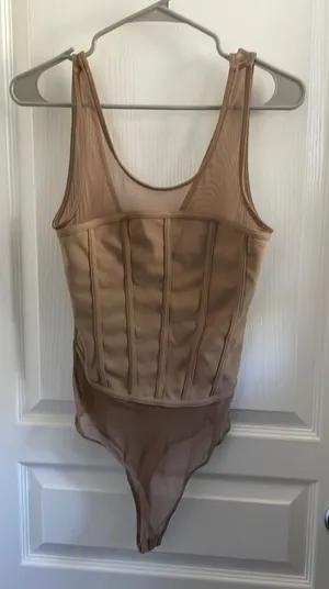 Timing Tan mesh bodysuit thumbnail 1