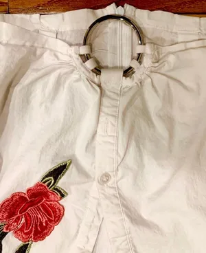 Y2K Does 70s Mocha Apparel Embroidered Floral Crop Top size M thumbnail 9