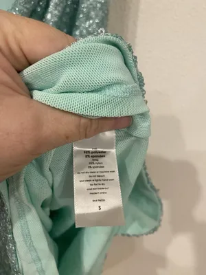 Susana Monaco Dress Womens Small Green Glitter Mesh Cowl Neck Slip Mini thumbnail 4