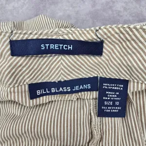 Bill Bass Jeans Bermuda Flat Front‎ Stripe Bottoms Pants Shorts Cotton 10 thumbnail 6