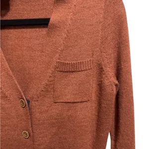 100% Merino‎ Wool Cardigan Sweater Brown Button Front Pocket Classic Sz XS thumbnail 8